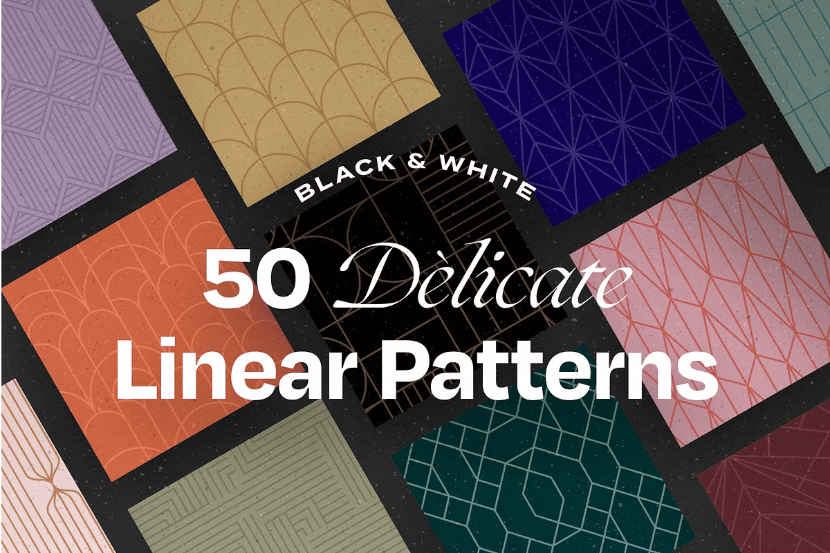 50 Monochrome Luxury Linear Patterns - Studio Still - Graphic Design